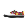 Women's Christmas Lights Print Big Size Canvas Low Top Shoes (White)