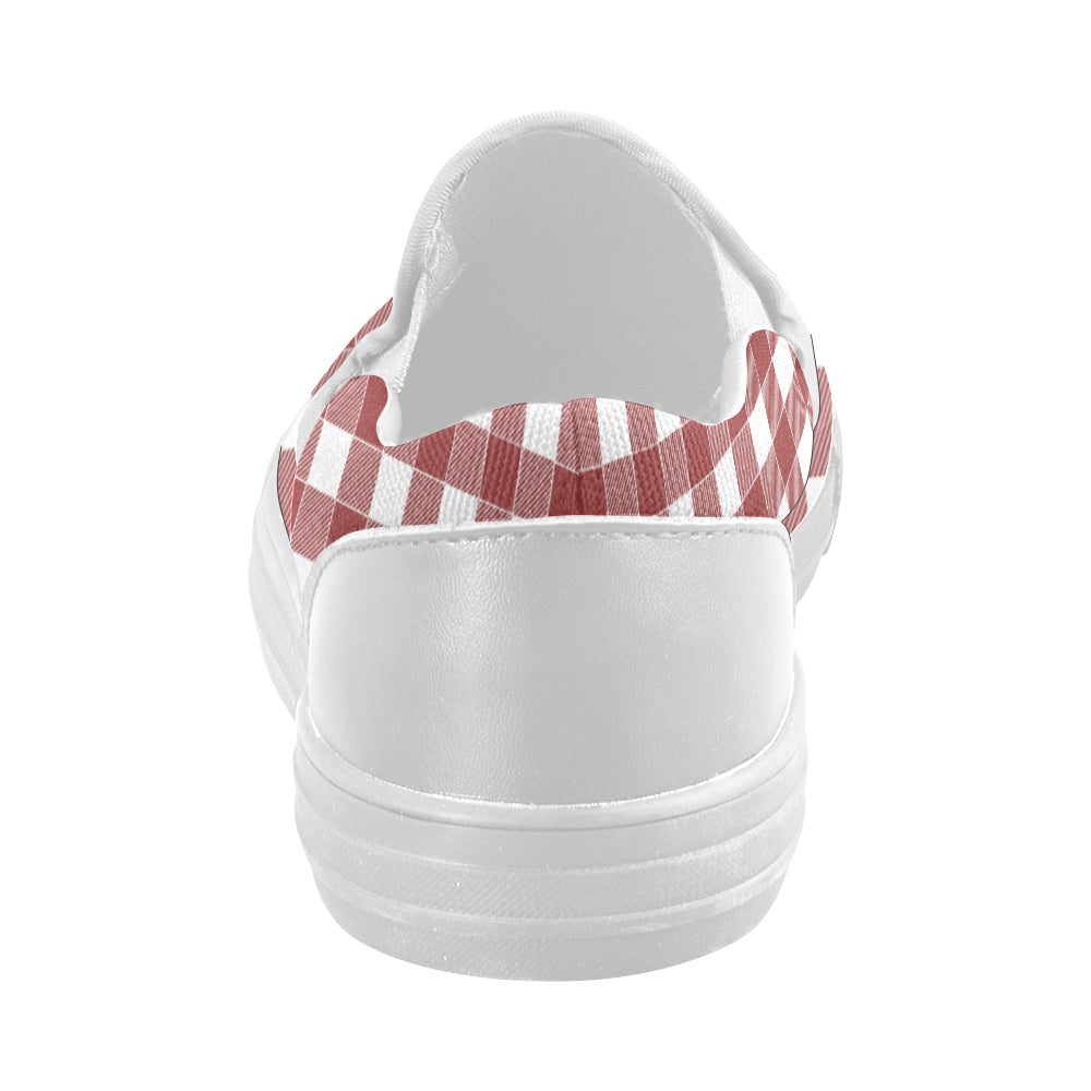 Women's Classic Red Checks Print Slip-on Canvas Shoes