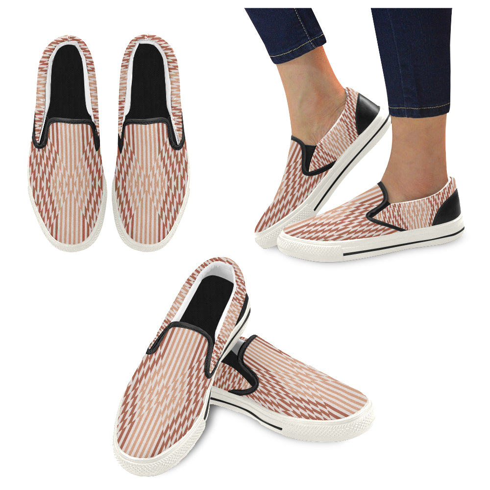 Men's Checkers Print Canvas Slip-on Shoes