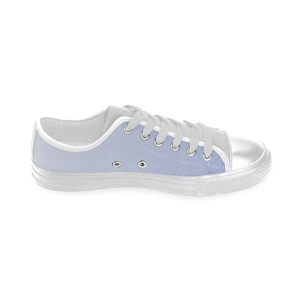 Men's Light Blue Solids Print Canvas Low Top Shoes