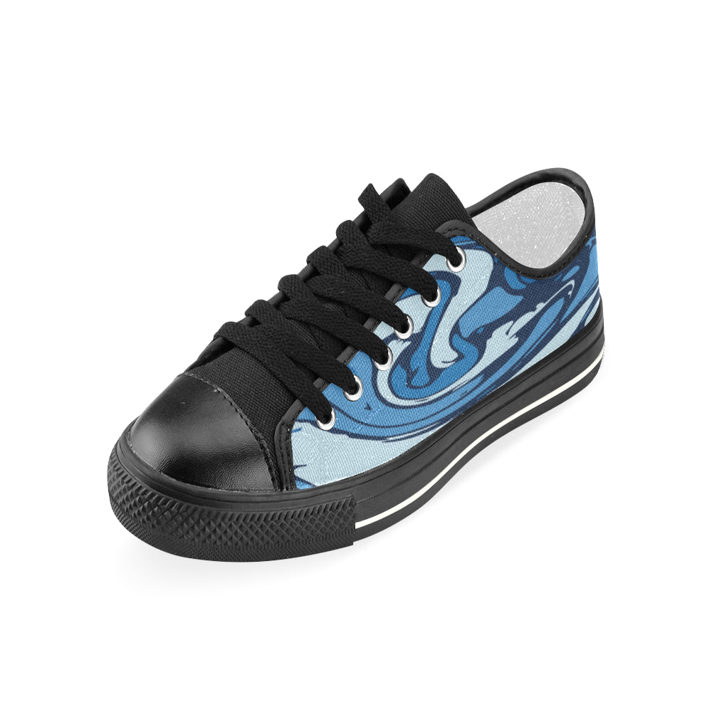 Women's Flowing Paint Splatter Print Low Top Canvas Shoes