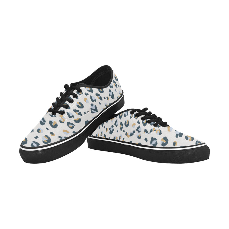 Women's Snow Leopard Print Low Top Canvas Shoes