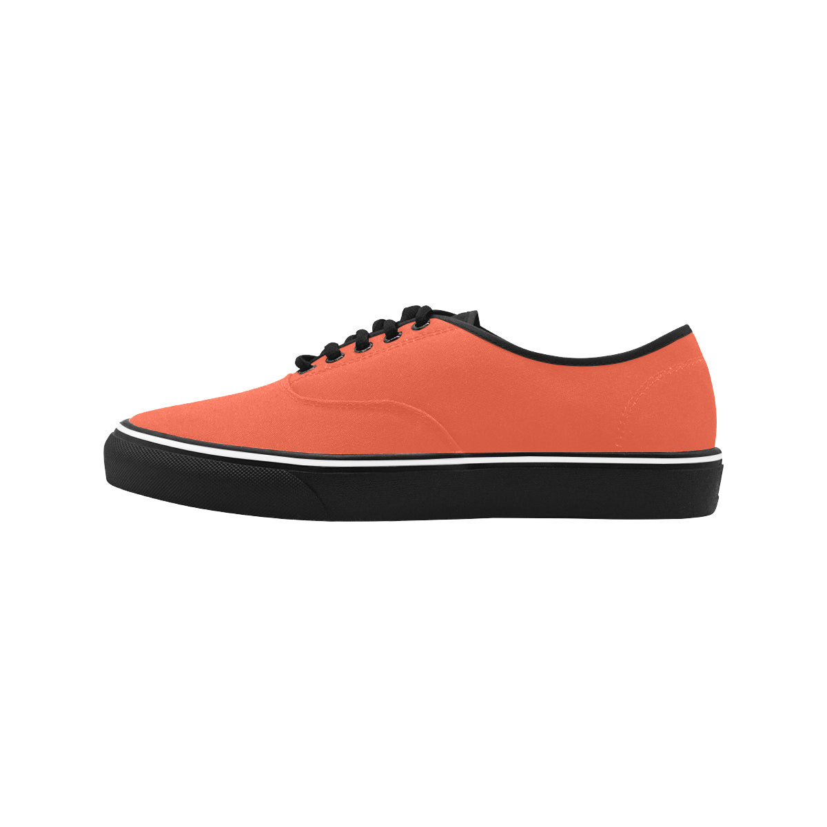 Men's Solid Orange Print Canvas Low Top Shoes