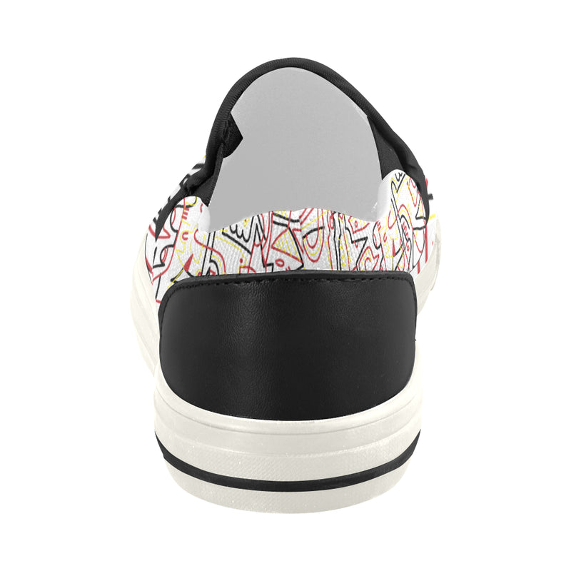Women's Tangled Doodle Print Canvas Slip-on Shoes