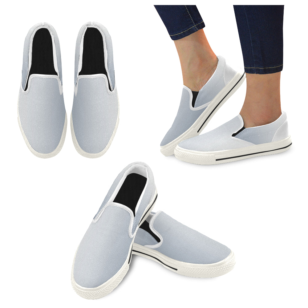 Women's Light Blue Solids Print Canvas Slip-on Shoes