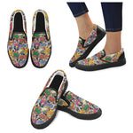 Women's Comic Bubbles Pop Art Print Canvas Slip on Shoes