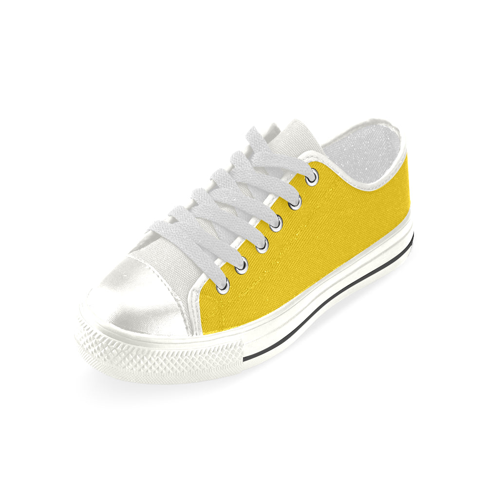 Women's Butter Yellow Solids Print Canvas Low Top Shoes