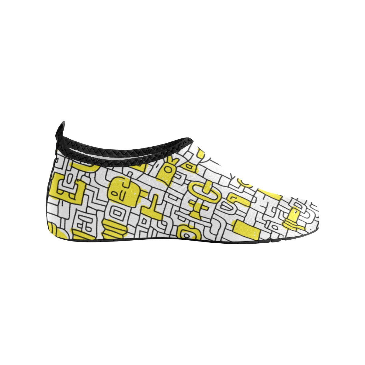 Men's Pop Yellow Doodle Print Barefoot Shoes