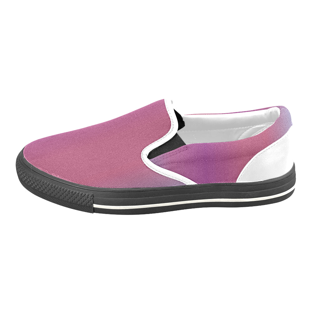 Men's Purple Solids Print Canvas Slip-on Shoes