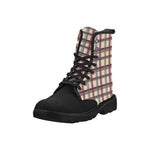 Women's Tartan Checks Print Canvas Boots