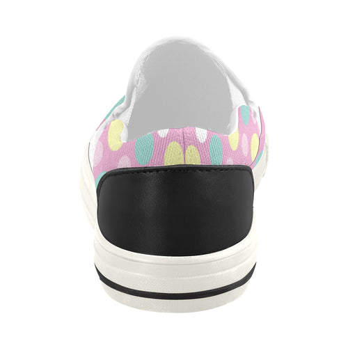 Women's Polka Print Canvas Slip-on Shoes