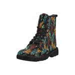 Women's Breezy Feathers Tribal Print Canvas Boots