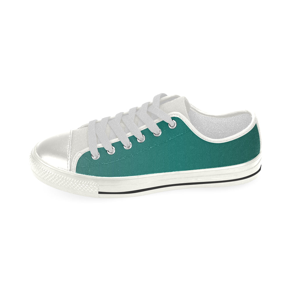 Women's Bottle Green Solids Print Canvas Low Top Shoes