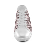 Women's Big Size Stacked Dots Polka Print Canvas Low Top Shoes