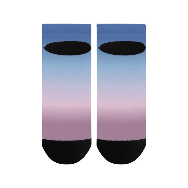 Women's Blue-Purple Gradient Print Anklet Socks