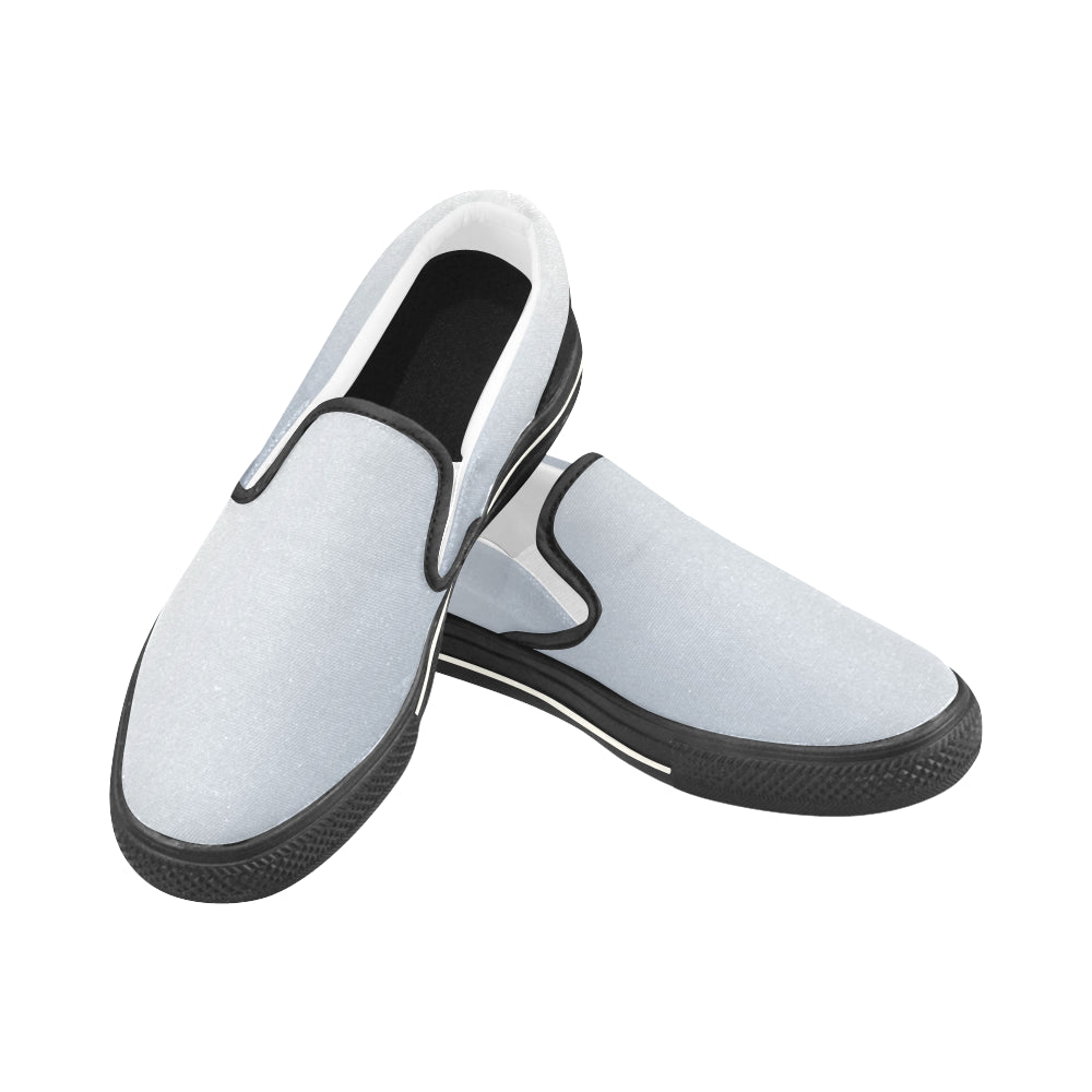Women's Light Blue Solids Print Canvas Slip-on Shoes