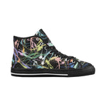 Men's Neon Paint Splatter Print Canvas High Top Shoes