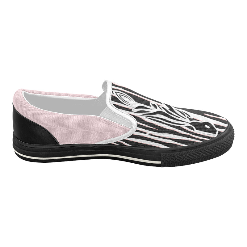 Women's Pink Zebra Print Slip-on Canvas Shoes