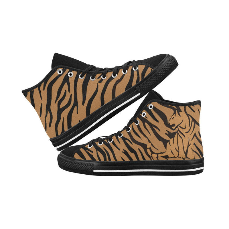 Men's Tiger Silhouette Print High Top Canvas Shoes