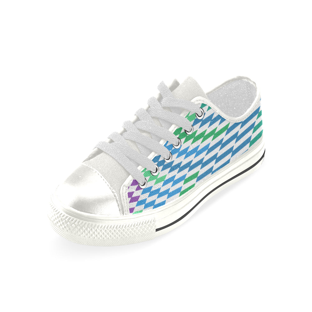 Women's Checkers Print Canvas Low Top Shoes