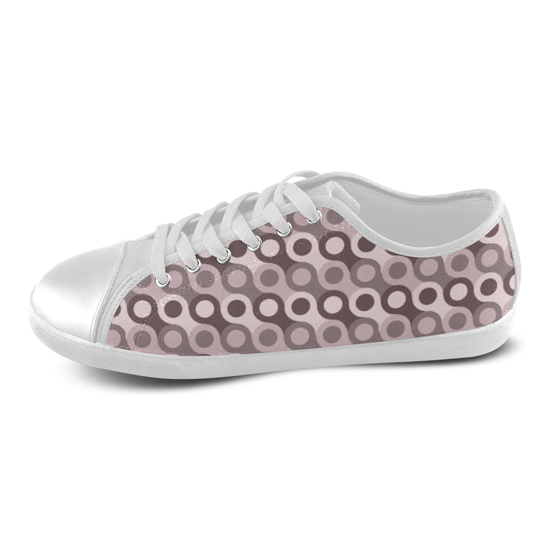 Women's Stacked Dots Polka Print Canvas Low Top Shoes