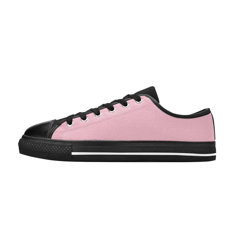 Women's Pink Solid Canvas Low Top Shoes