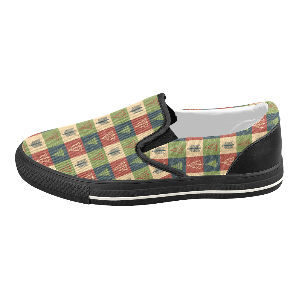 Women's Christmas Trees Print Canvas Slip On Shoes