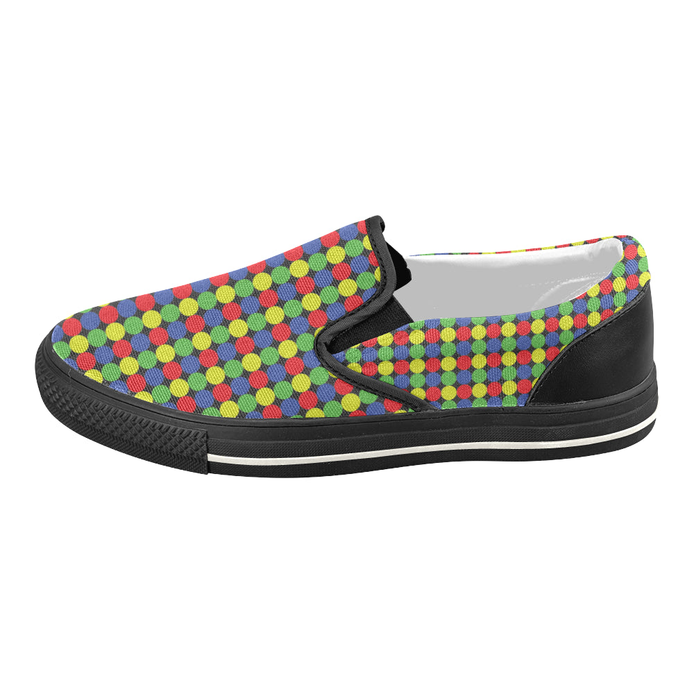Women's Polka Dots Print Slip-on Canvas Shoes