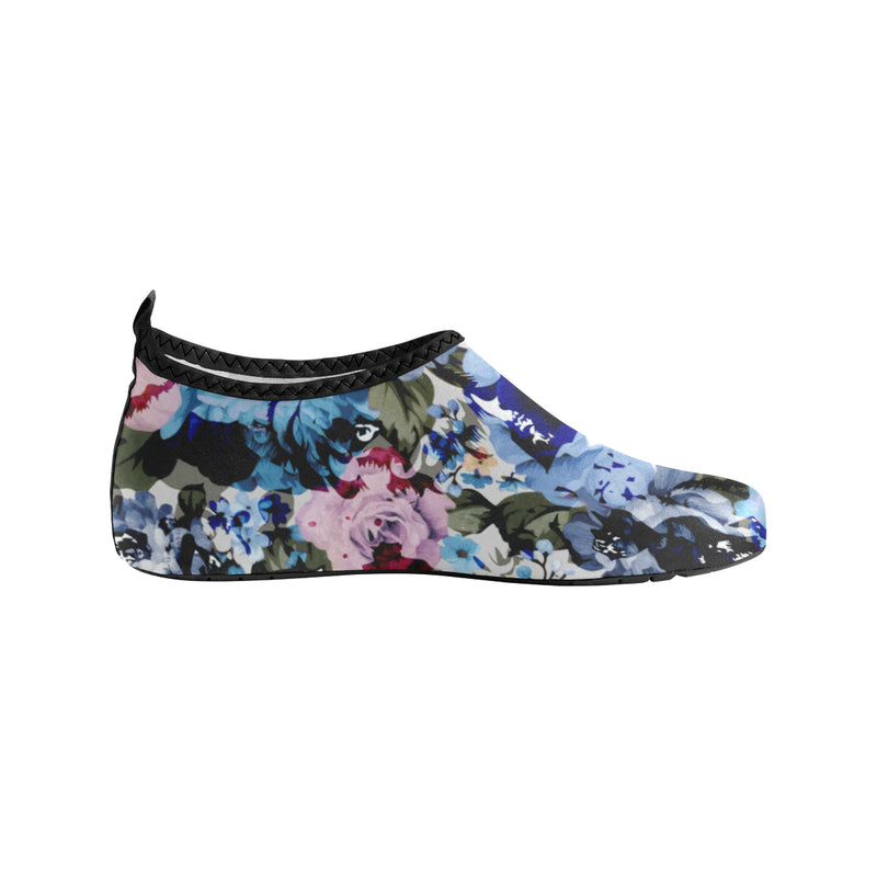 Women's Blue Orchid Floral Print Canvas Barefoot Shoes