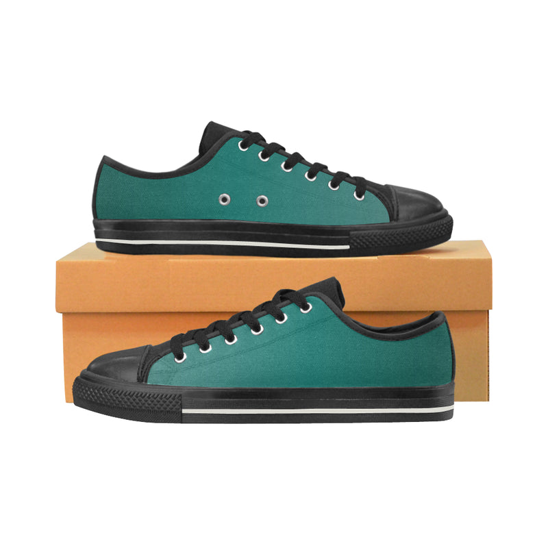 Buy Men's Aqua Green Solids Print Canvas Low Top Shoes at TFS