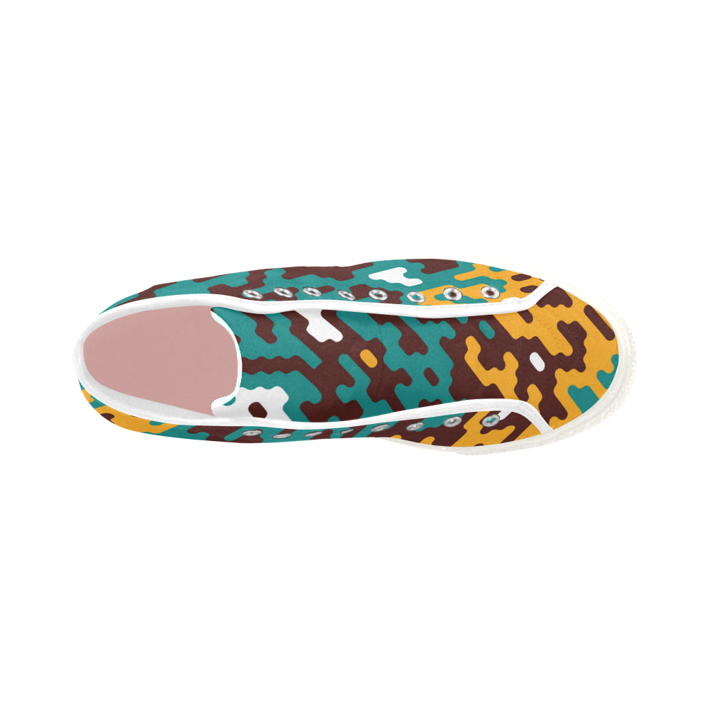 Women's Camouflage Flames Print Canvas High Top Shoes