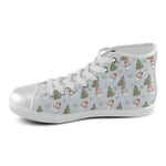 Women's Snowman Christmas Print Canvas High Top Shoes