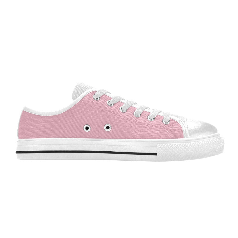 Women's Pink Solid Canvas Low Top Shoes