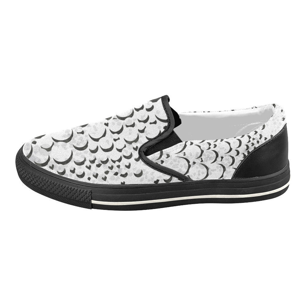 Women's Polka Bubbles Print Canvas Slip-on Shoes