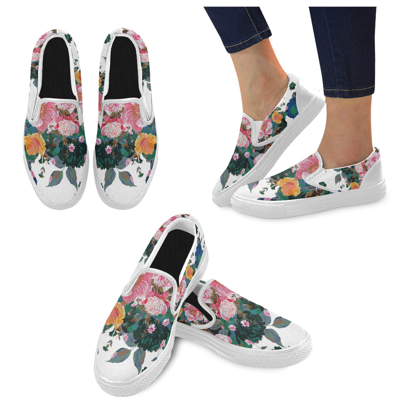 Women's Frida Kahlo Floral Print Canvas Slip-on Shoes