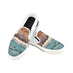 Men's Hued Waves Tribal Print Slip-on Canvas Shoes
