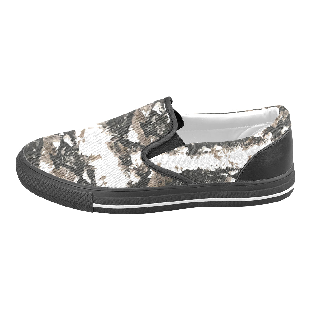 Men's Snake Print Canvas Slip-on Shoes
