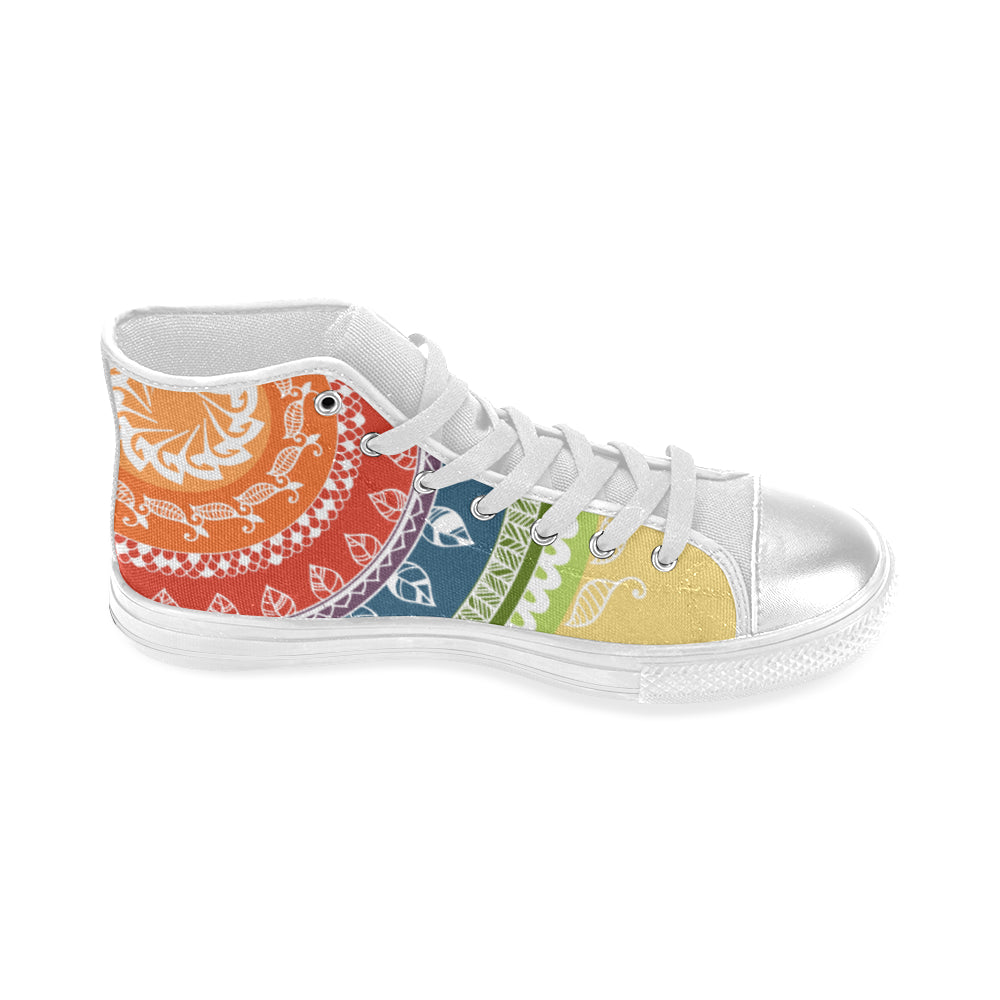 Women's Folksy Mandala Print Canvas High Top Shoes