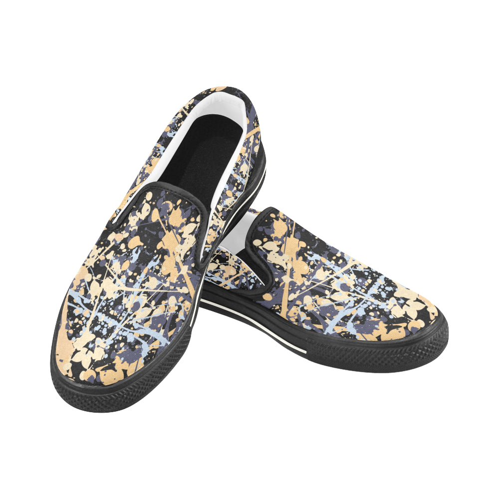 Women's Paint Splatter Print Canvas Slip-on Shoes