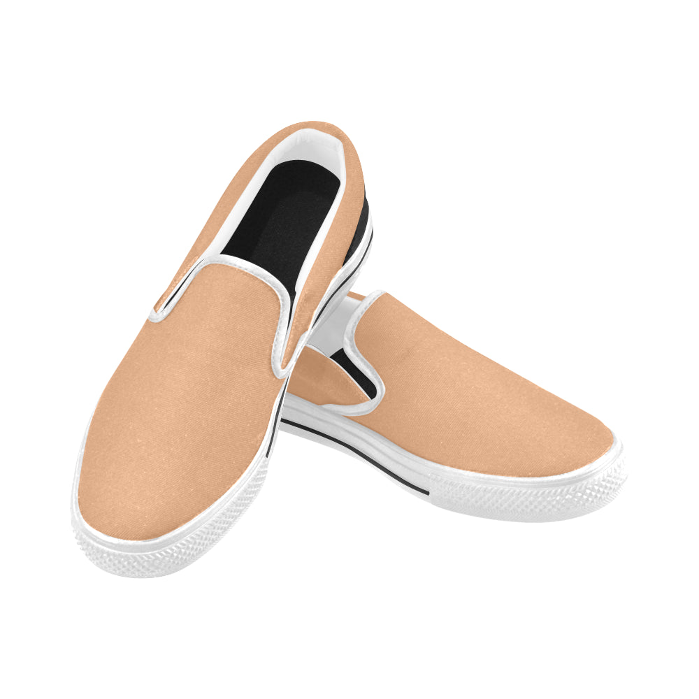 Women's Zesty Orange Solids Print Slip-on Canvas Shoes