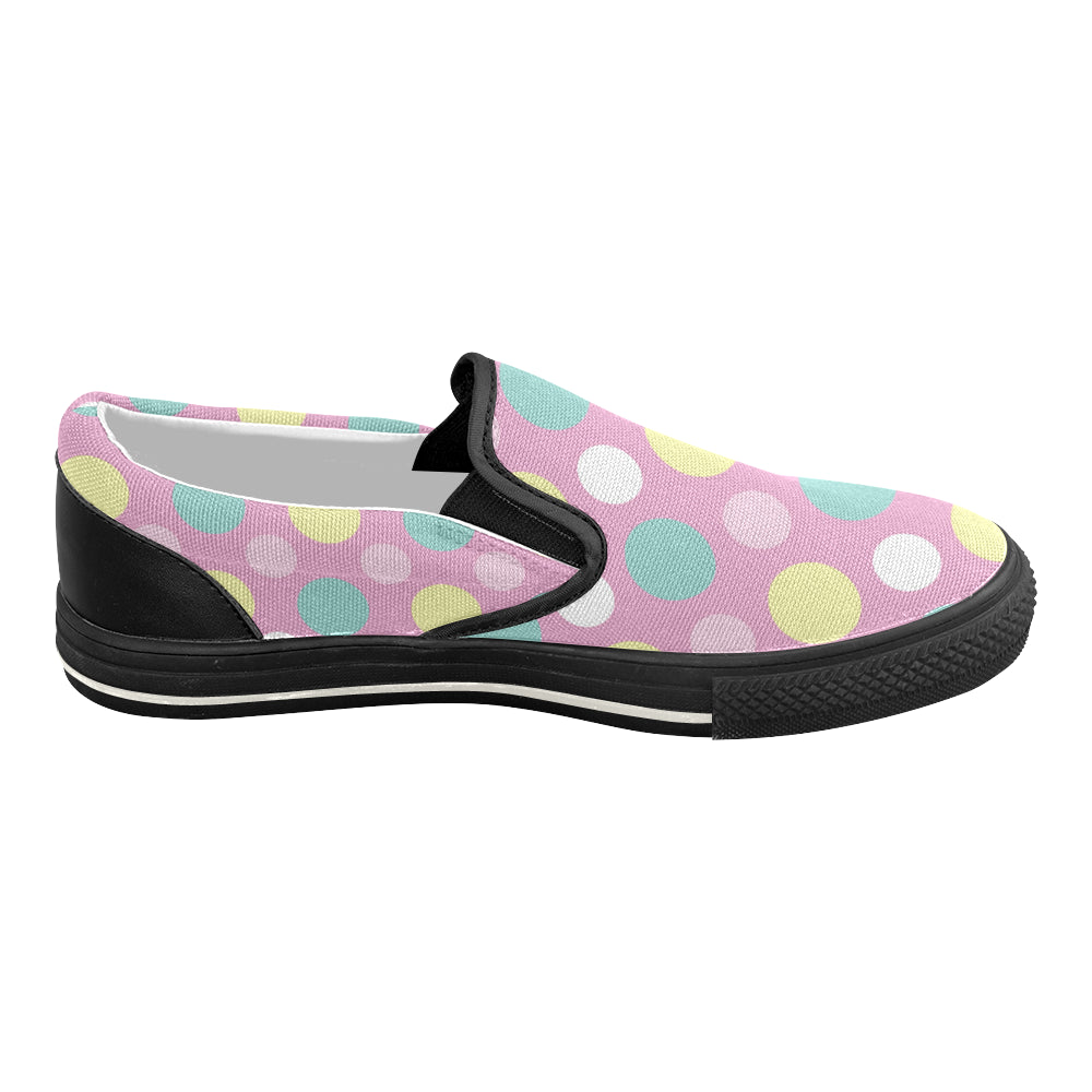 Women's Polka Print Canvas Slip-on Shoes