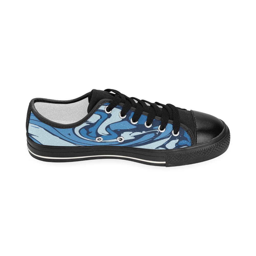 Women's Flowing Paint Splatter Print Low Top Canvas Shoes