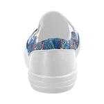 Women's Aquatic Paint Splatter Print Canvas Slip-on Shoes