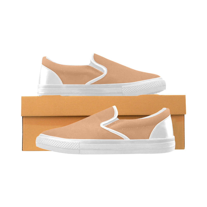 Women's Big Size Zesty Orange Solids Print Slip-on Canvas Shoes