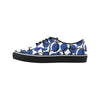 Men's White Blue Polka Print Canvas Low Top Shoes