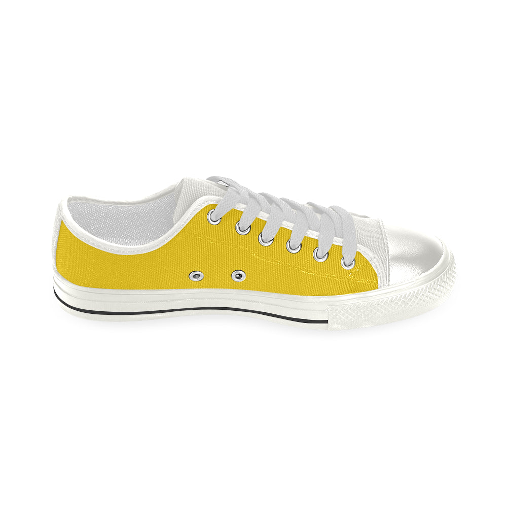 Women's Butter Yellow Solids Print Canvas Low Top Shoes