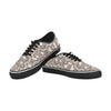 Women's Big Size Peach-Brown Snake Print Low Top Canvas Shoes