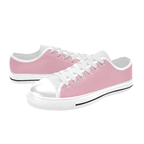 Women's Pink Solid Canvas Low Top Shoes