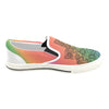 Men's Colorful Doodled Mandala Print Canvas Slip-on Shoes