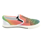 Men's Colorful Doodled Mandala Print Canvas Slip-on Shoes